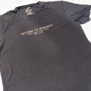 Letters To Humanity black graphic T-Shirt‎